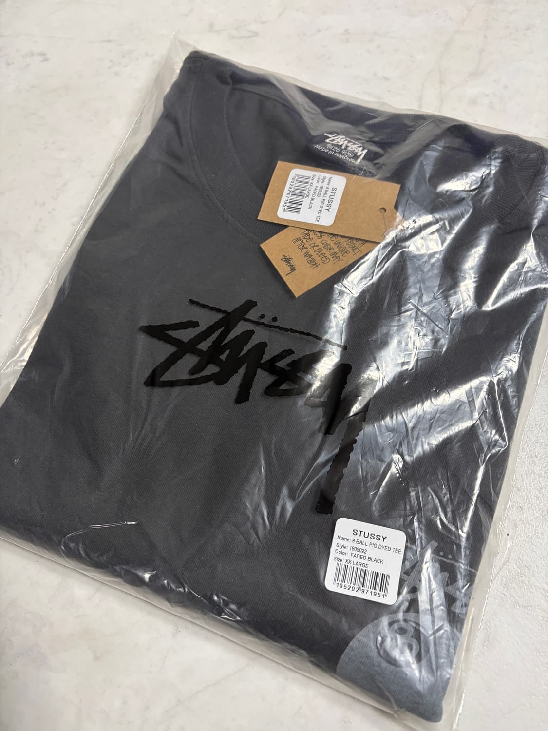 스투시 8볼 피그먼트 다이드 티셔츠 페이디드 블랙 상품이미지3