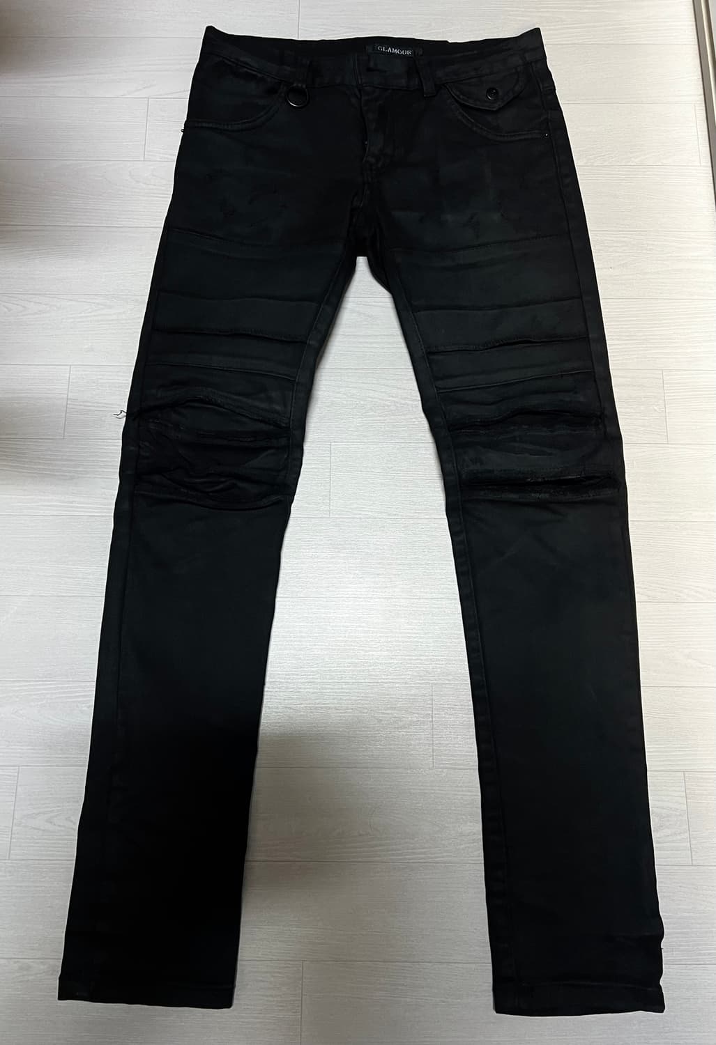 락시크 블랙 데미지 코팅진 상품이미지1