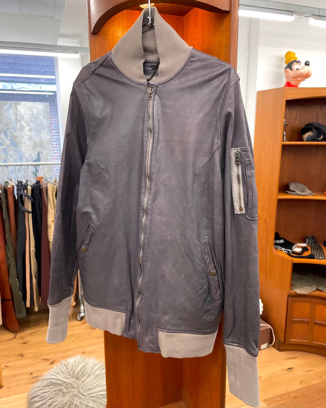 sisii 시시 레더 블루종 자켓 상품이미지4