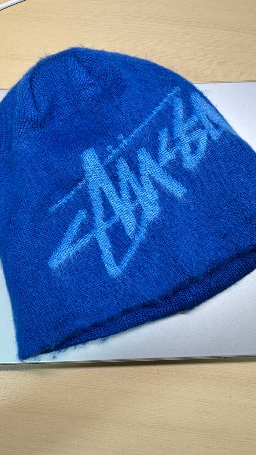 스투시 브러쉬드 아웃 스탁 스컬캡 비니 블루 상품이미지2