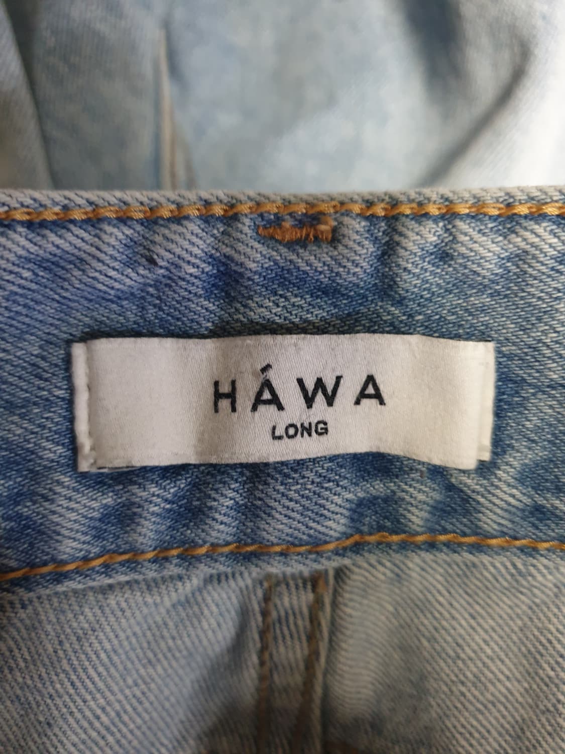 (롱버전) HAWA 하와 투턱 와이드 데님팬츠 연청 (M) 상품이미지6