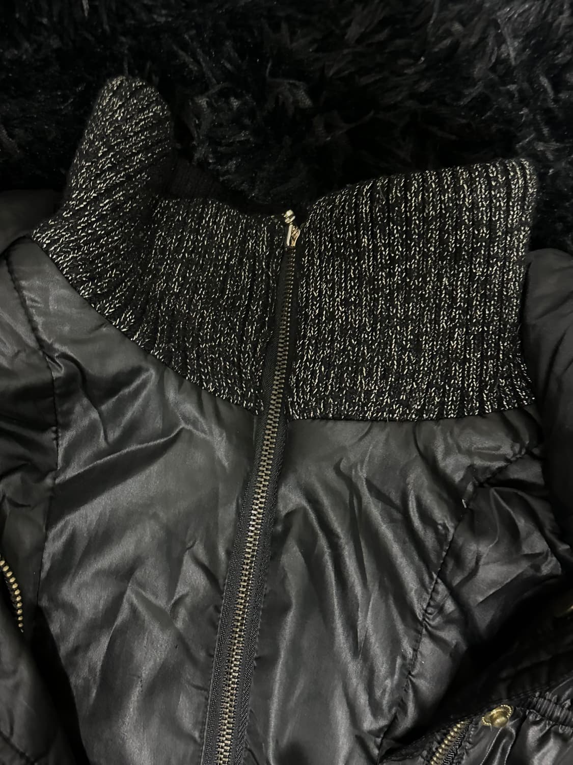 Guess Spangle Black Midi Padded Jacket 상품이미지5