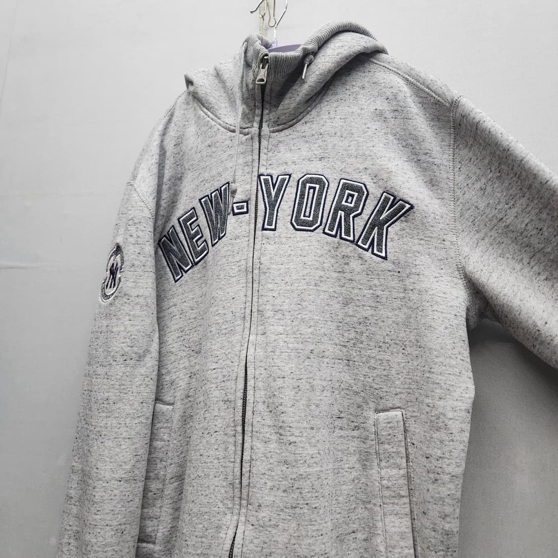 MLB 뉴욕양키스 빅로고 자수 풀집업 후드집업(양털) XL 상품이미지2