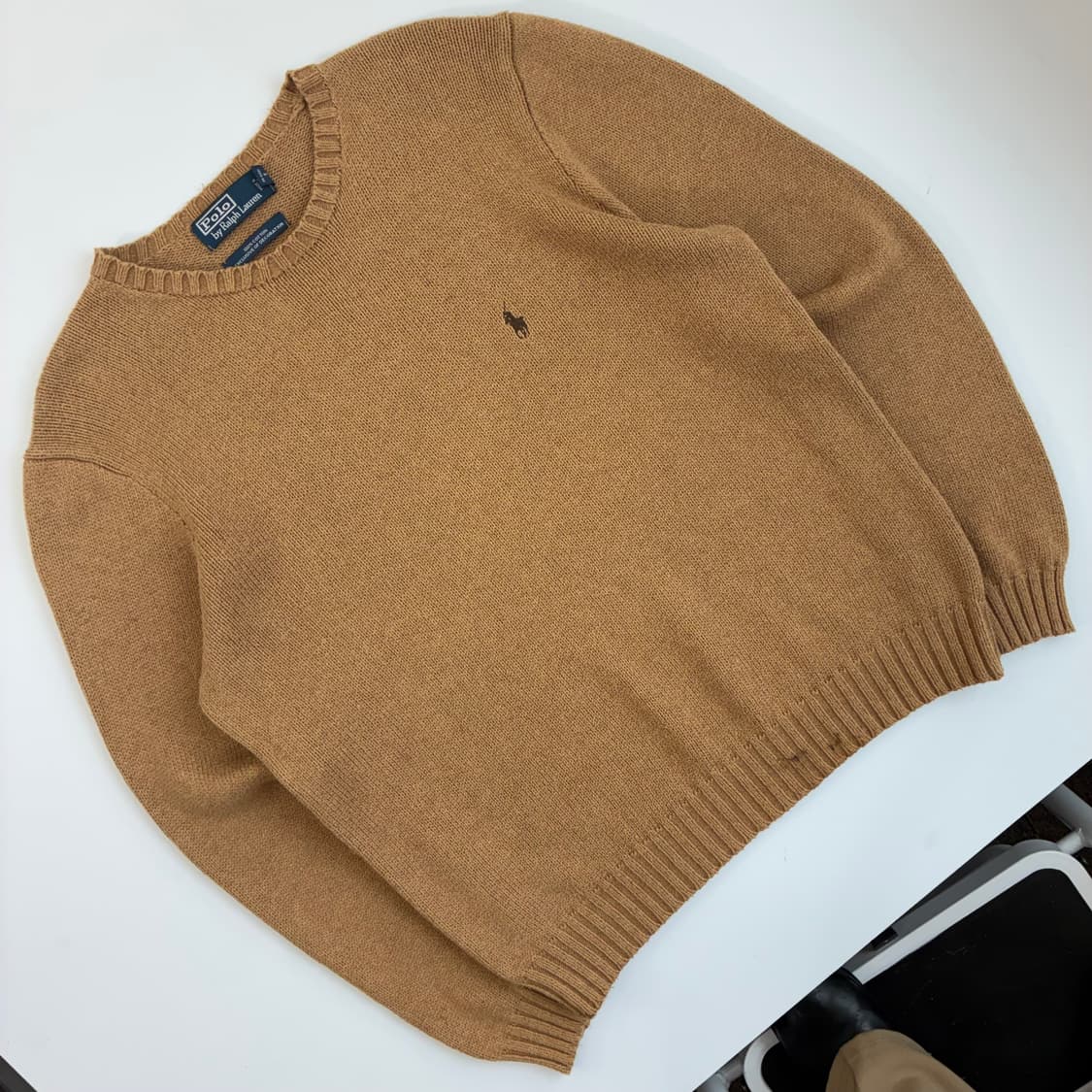 Polo  폴로 랄프로렌 자수 코튼 베이지 라운드 니트  상품이미지2