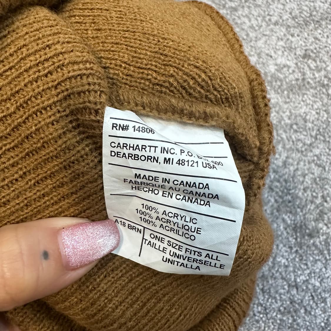 칼하트 브라운 A18 아크릴릭 워치 햇 비니F 상품이미지2