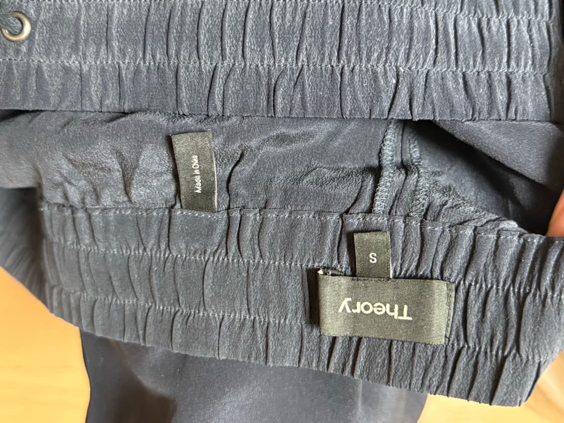 띠어리 실크팬츠 네이비 스몰 상품이미지2