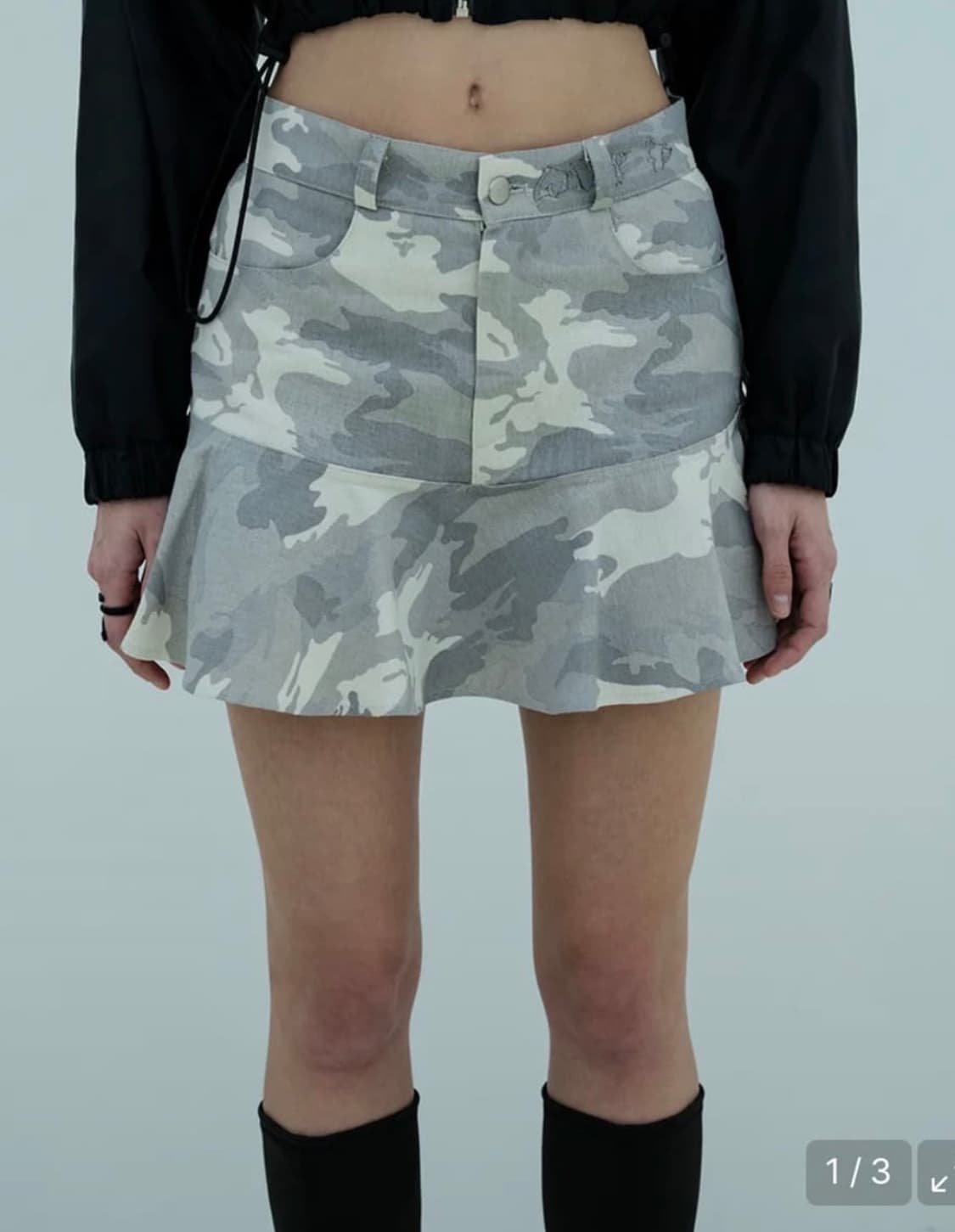 leey 미니스커트 카모 그레이 상품이미지4