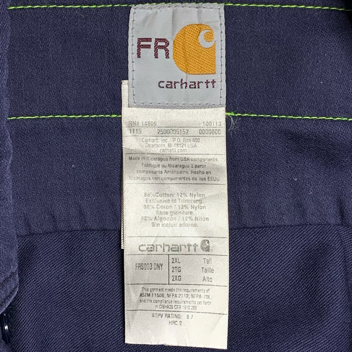 [2XL] 칼하트 FR 리플랙티브 패치워크 워크셔츠 상품이미지5