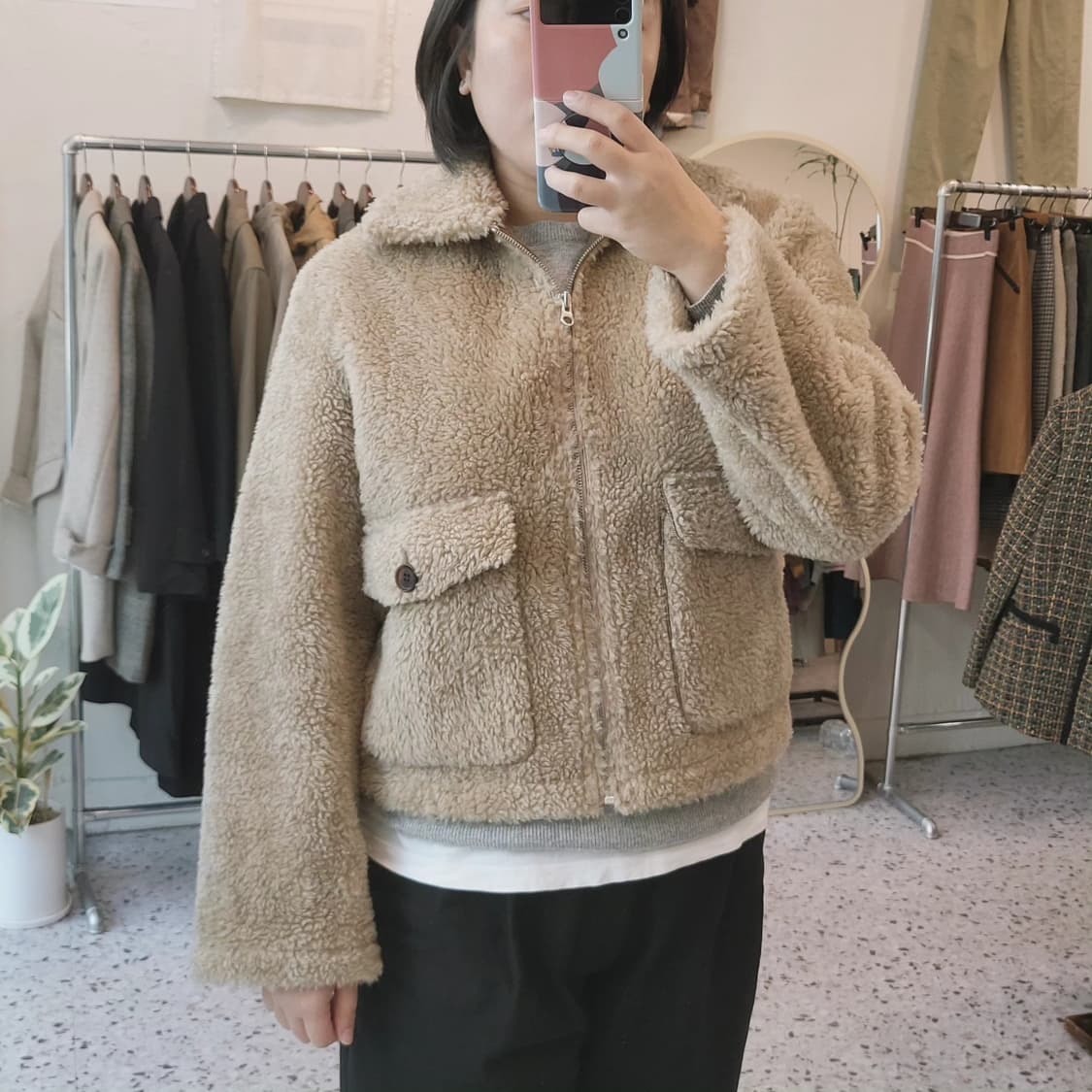 Carol 양털 숏무스탕 상품이미지9