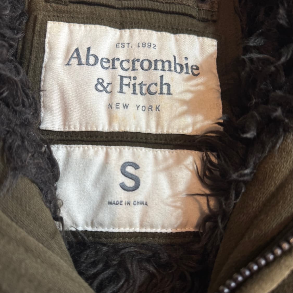 아베크롬비 카키 기모 후드집업 상품이미지5