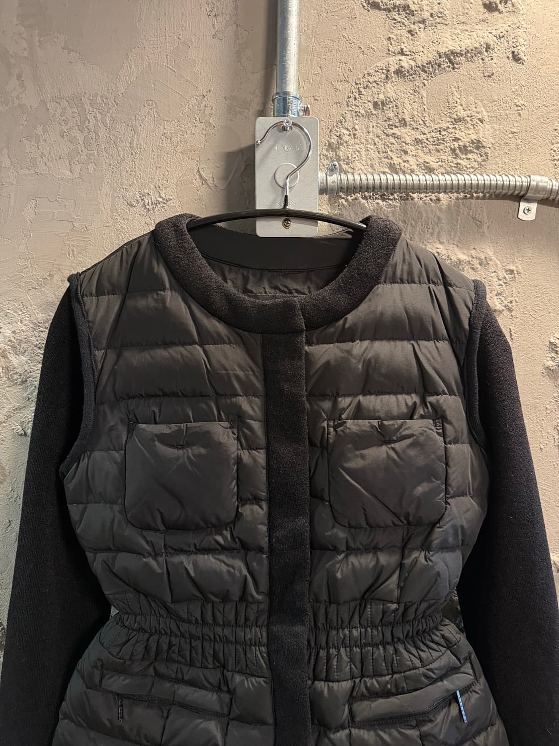 42 시슬리 SISLEY 퀼팅 덕다운 배색 패딩 자켓 블랙 상품이미지4