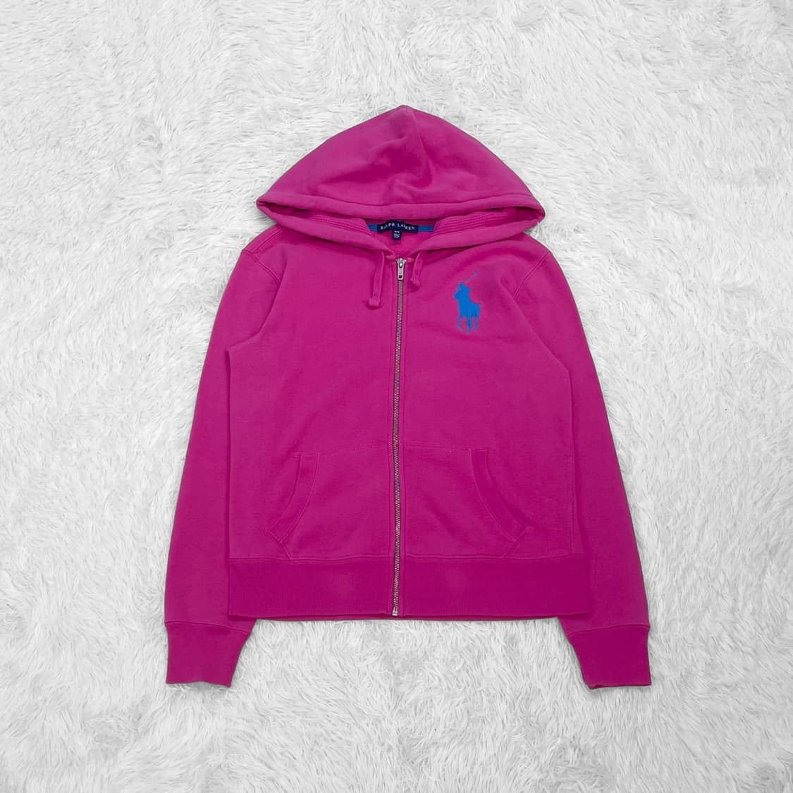폴로 랄프로렌 빅 포니 후드집업 핑크 상품이미지2