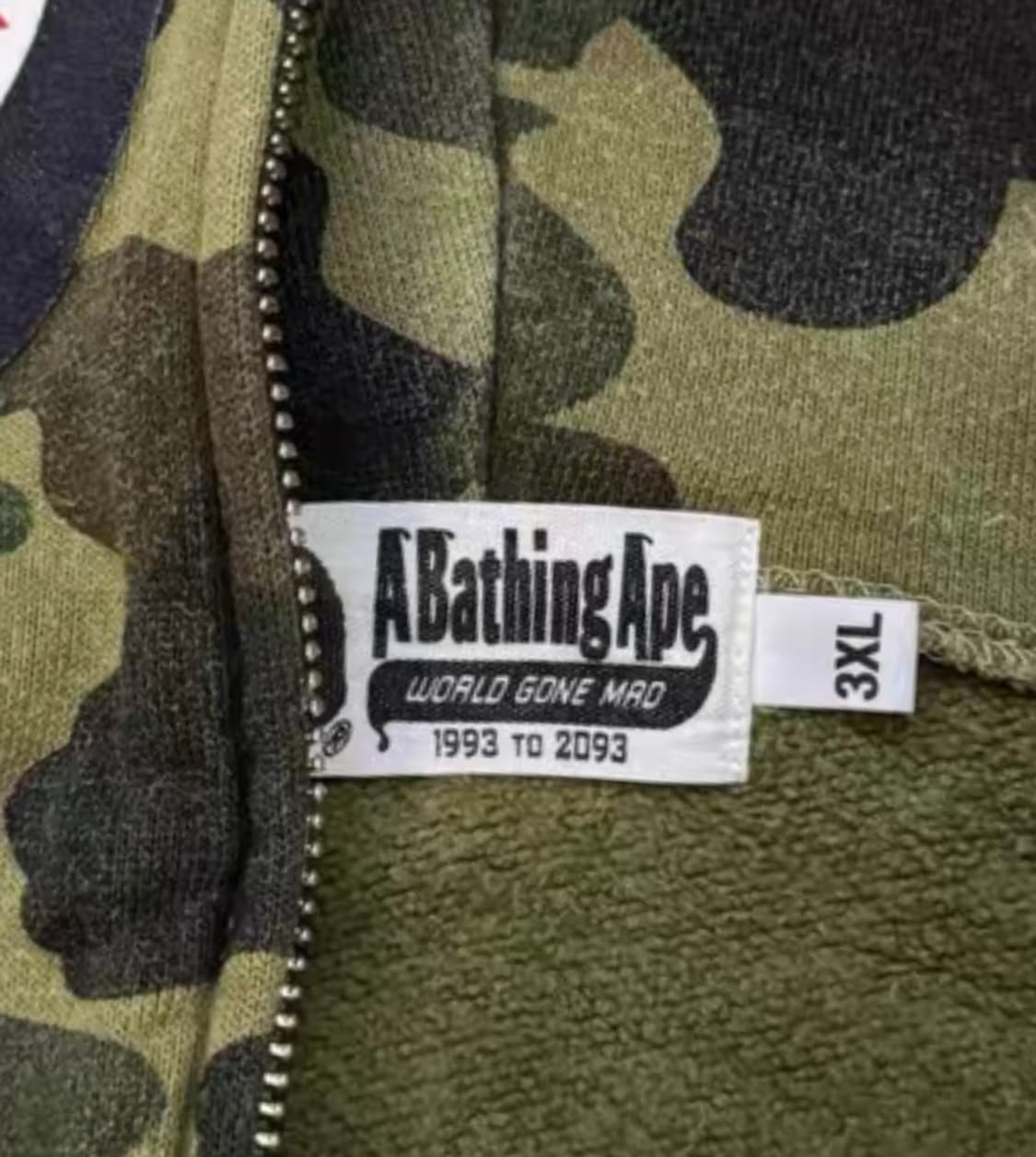 [ 3XL ] 베이프 샤크 올 프린팅 녹계 후드집업 상품이미지4