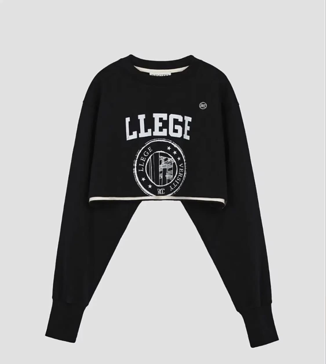 렉토 크롭 러지 스웨터 블랙 s 상품이미지1