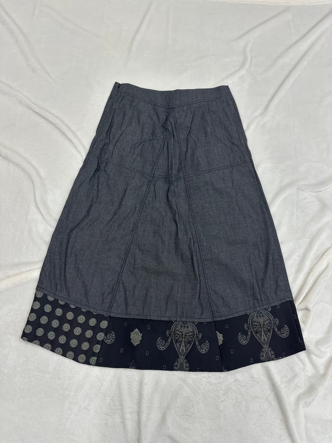 (OS)빈티지 겐조 JPN 오리엔탈 생지 리본 스커트 상품이미지5