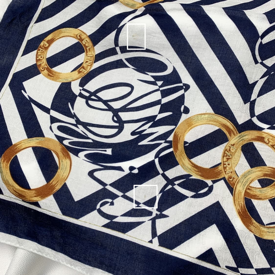 [정품] Celine 셀린느 링 패턴 빈티지 쁘띠스카프 손수건 상품이미지6