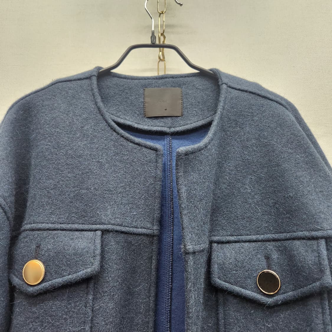 인디럭스 노카라 투포켓 골드버튼 오픈 자켓 L 상품이미지2