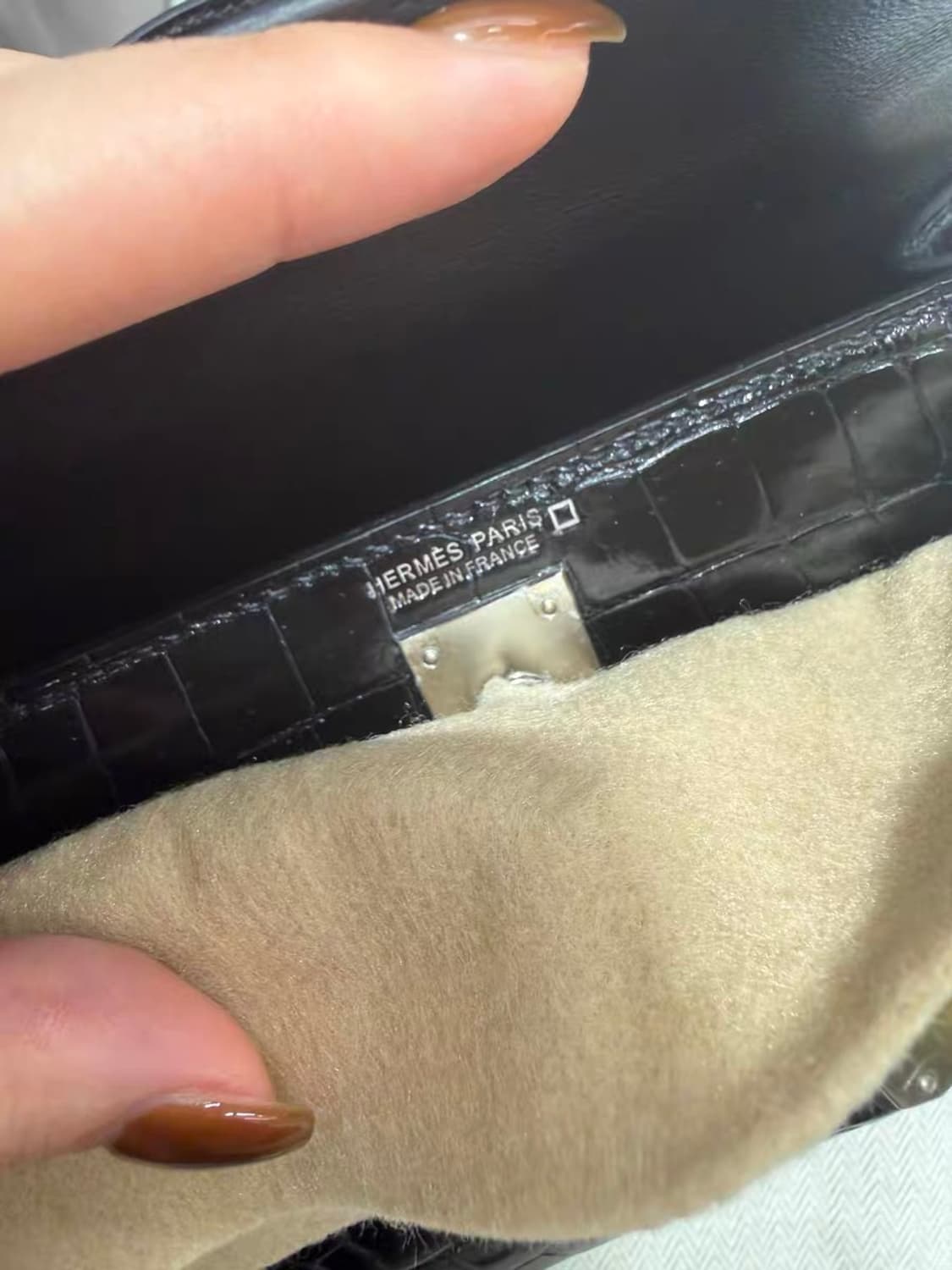 에르메스 미니 켈리백 2세대 엘리게이터 블랙 은장 상품이미지6