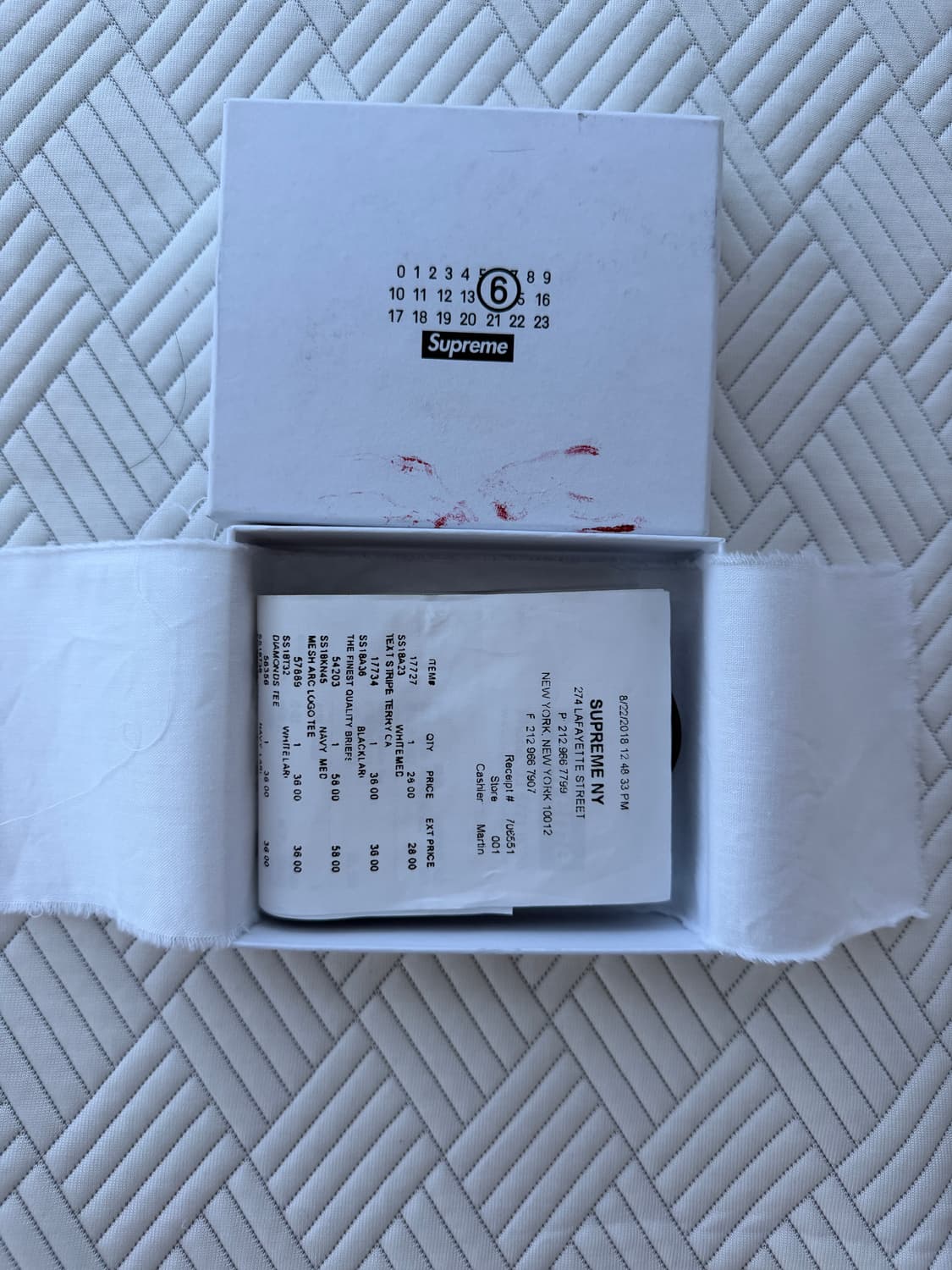 슈프림x마르지엘라 리시트 월렛 영수증 지갑 준 새상품 상품이미지1
