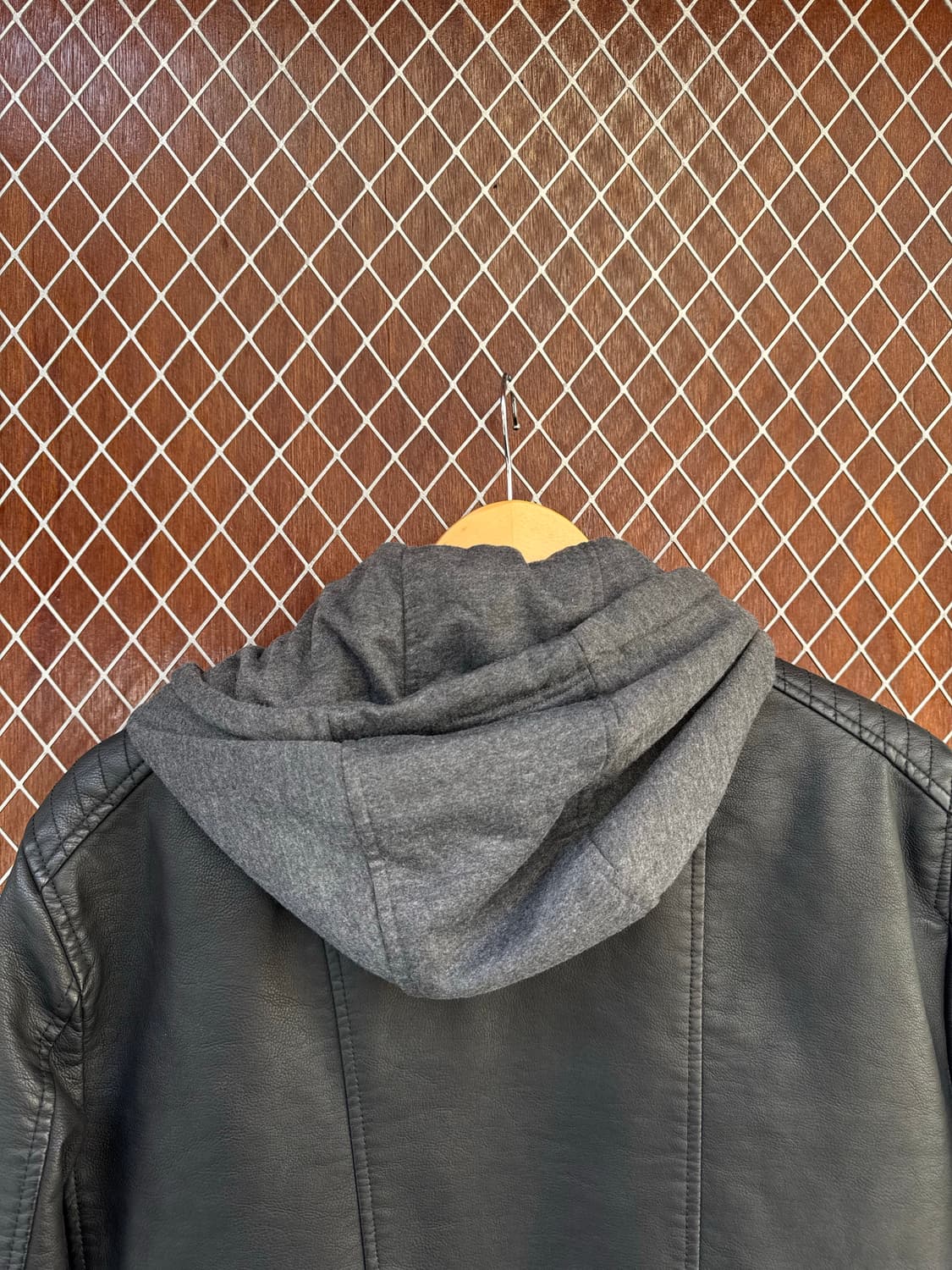 리바이스 후드 바이커 가죽 누빔 자켓 블랙 S 상품이미지6