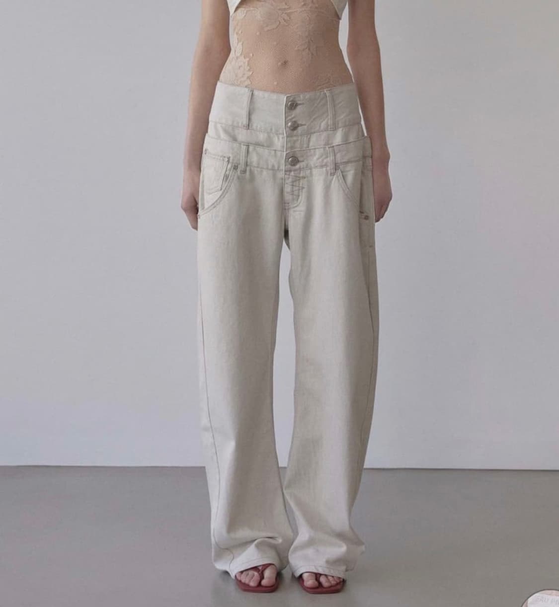 스컬프터 Beaded Layered Denim Pants L사이즈 상품이미지2