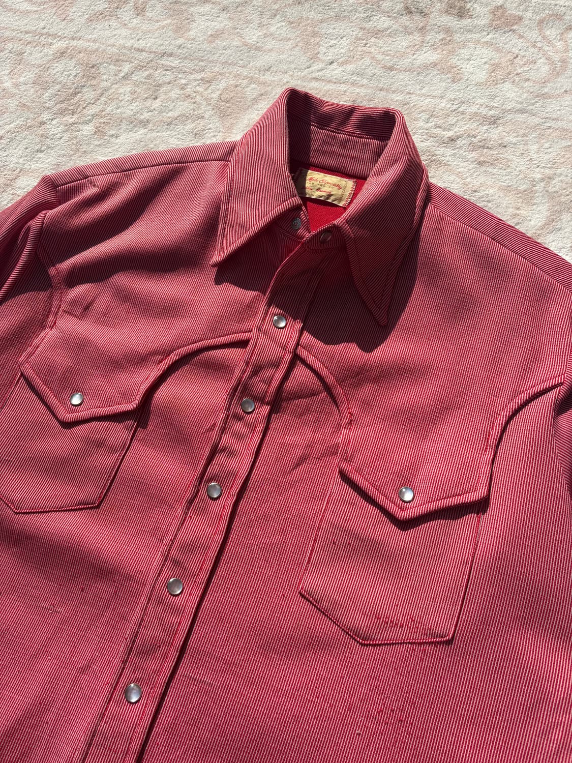 Vintage Red Hickory Stripe Western Shirt 상품이미지4