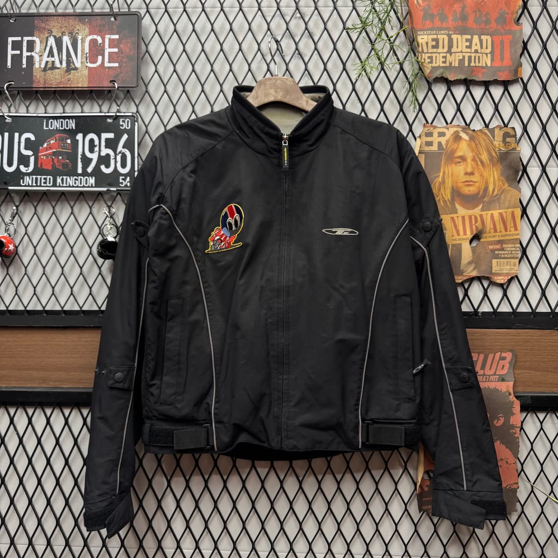 RS 타이치 모터사이클 라이딩 자켓 후면 빅로고 포인트 블랙 상품이미지1