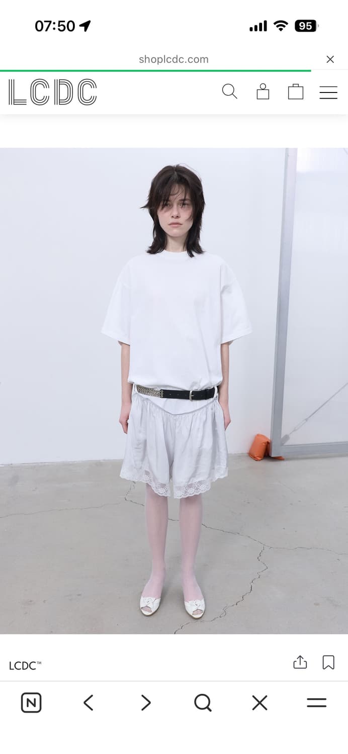 LcDC LACE TRIM JERSEY DRESS (WHITE) 상품이미지1