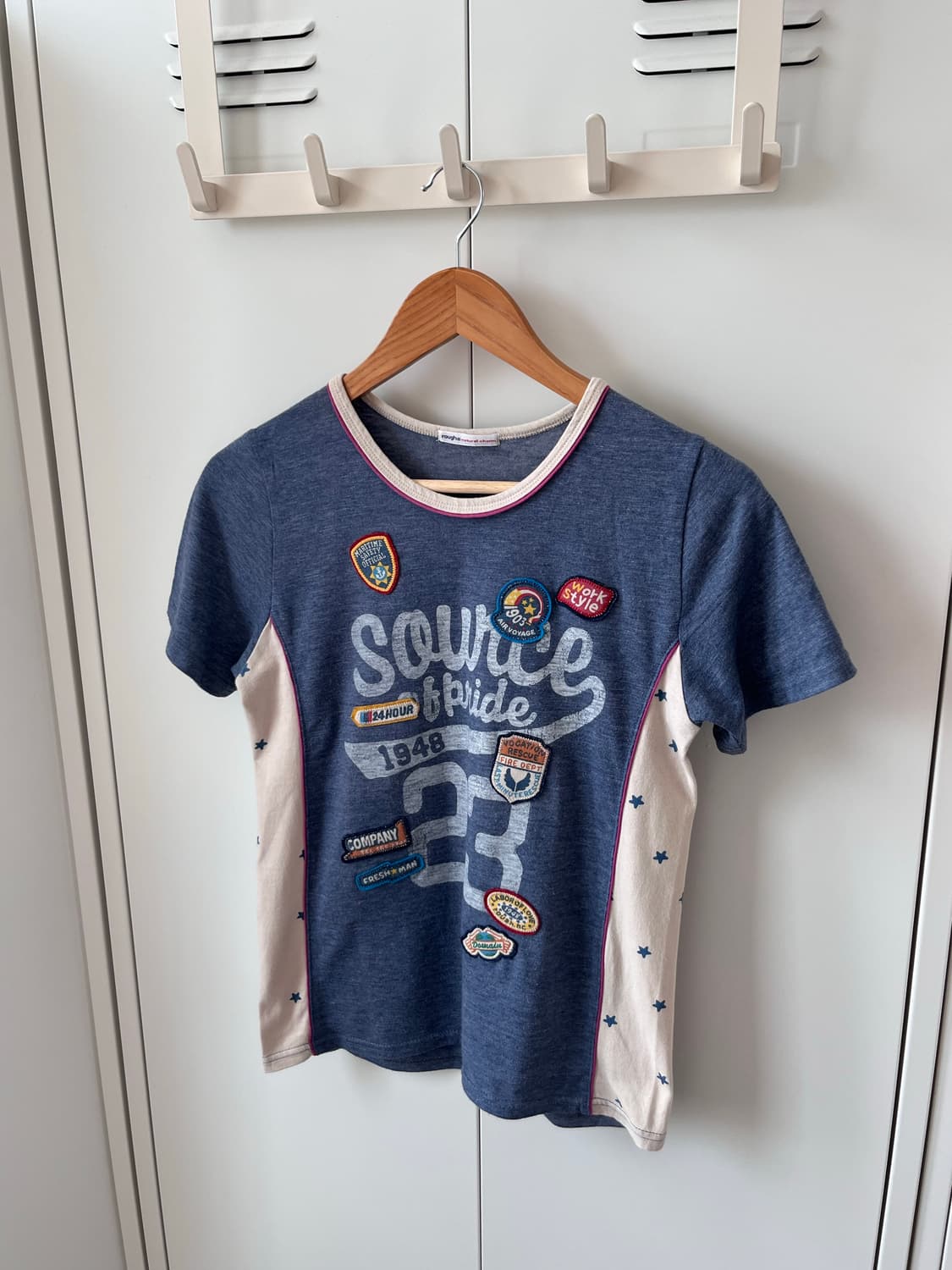 Rough 별 레이어드 패치워크 반팔 티셔츠 상품이미지7