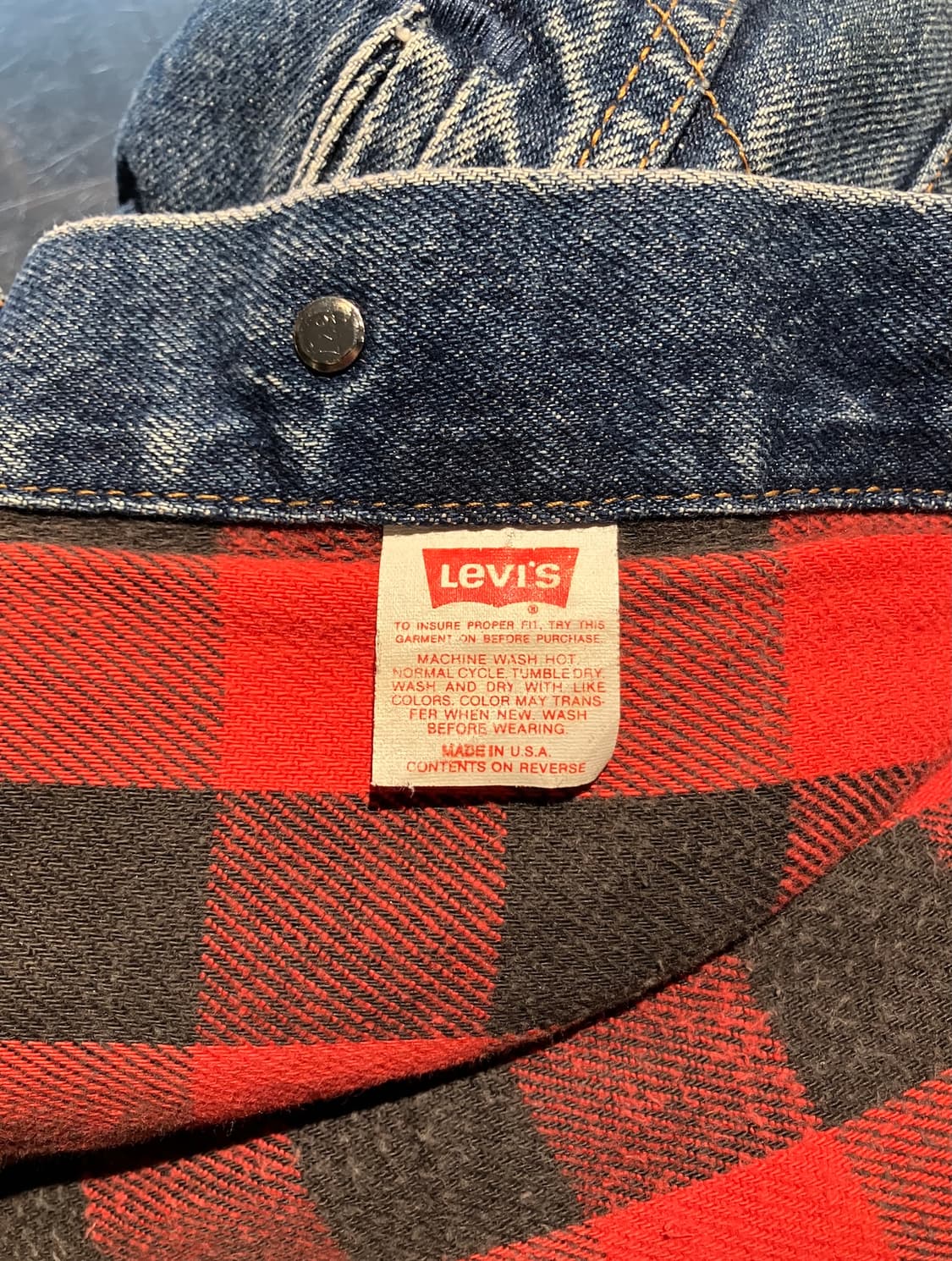 80s USA 빈티지 리바이스 버팔로 안감 3세대 데님 자켓 상품이미지8
