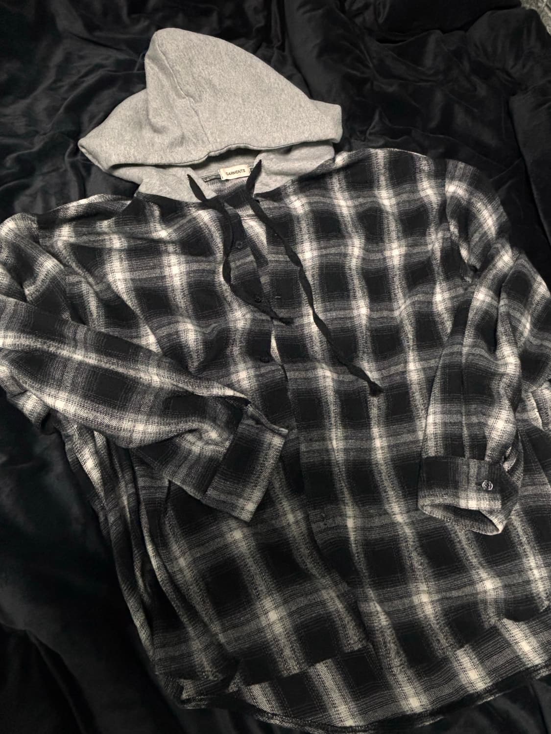 보세 체크후드셔츠 팝니드 상품이미지1