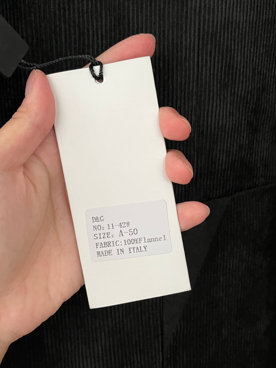50) 새상품 돌체앤가바나 코듀로이 자켓 블랙 상품이미지5
