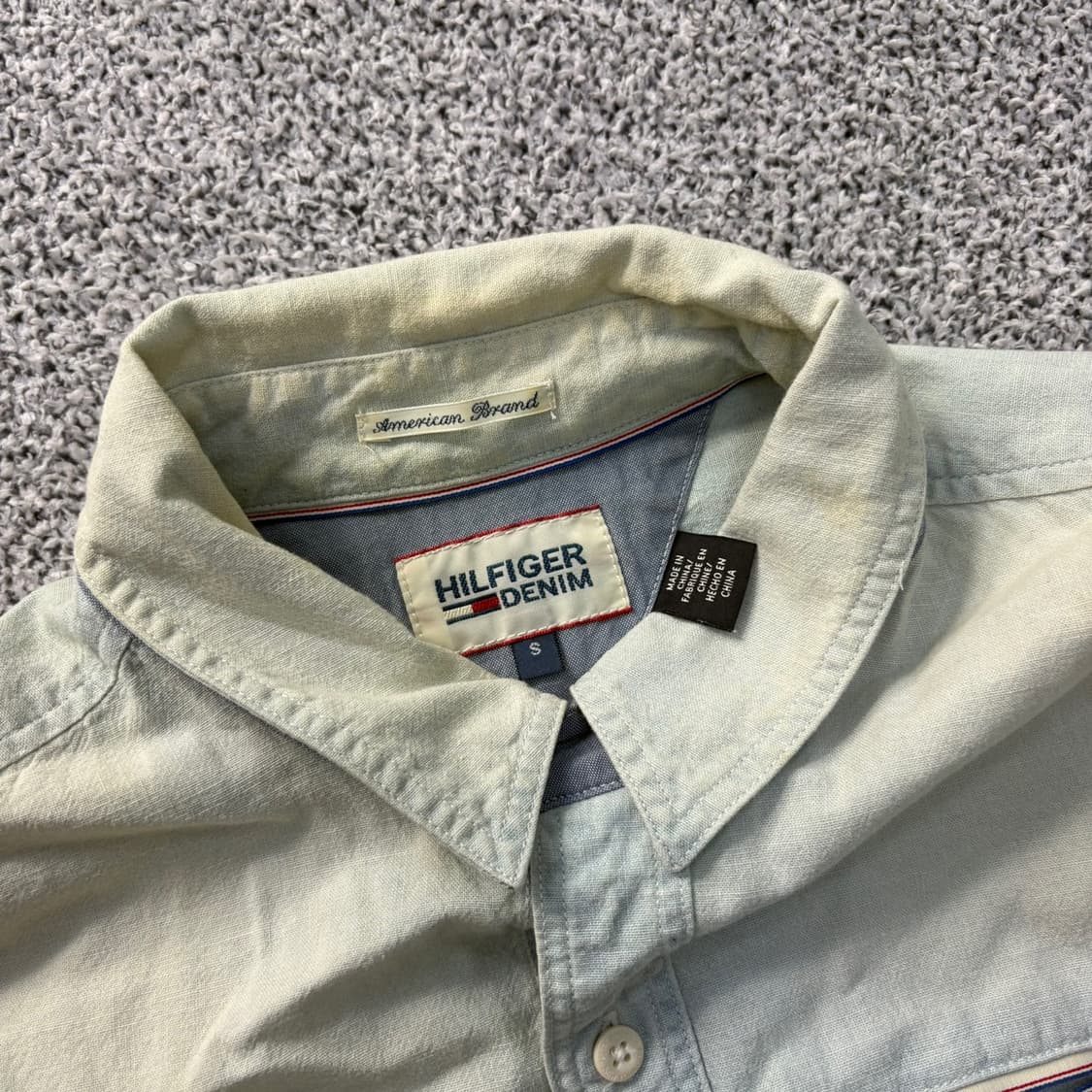 S 타미힐피거 남성 연청 데님 셔츠 남방 0330J 상품이미지2