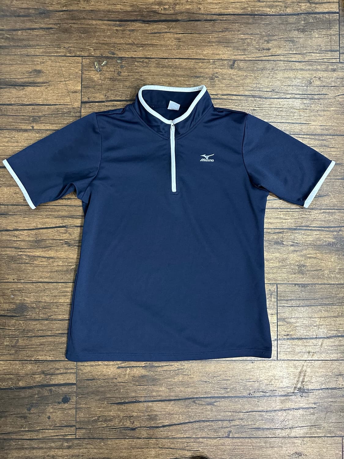미즈노 Mizuno 기능성 반집업 반팔 티셔츠 네이비 M 상품이미지1