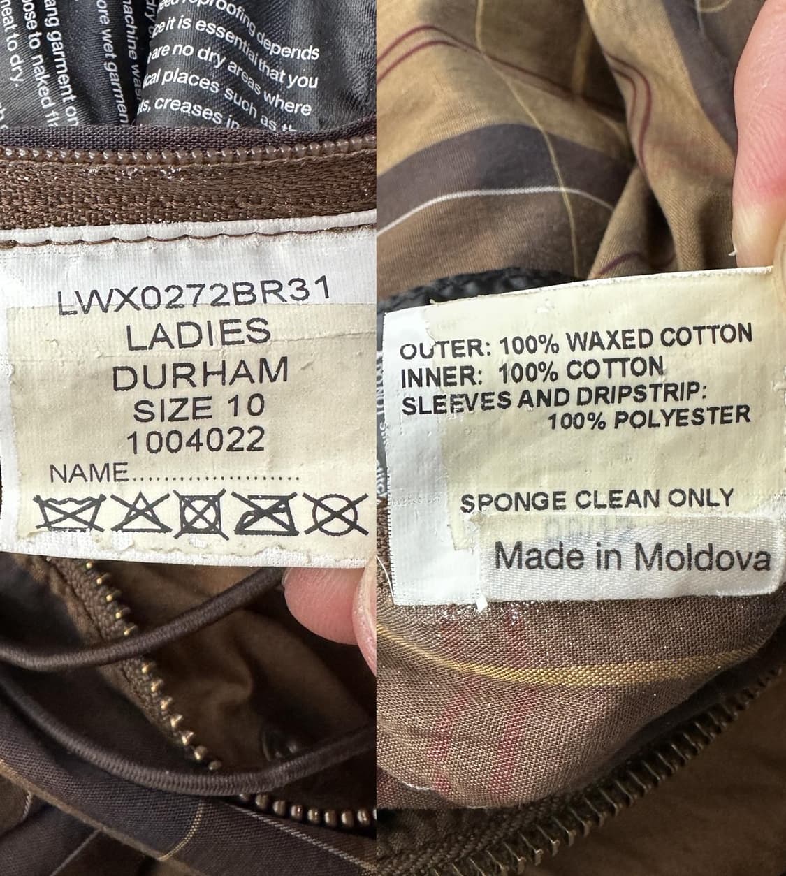 바버 여성 클래식 더럼 왁스 자켓 브라운 10 상품이미지9