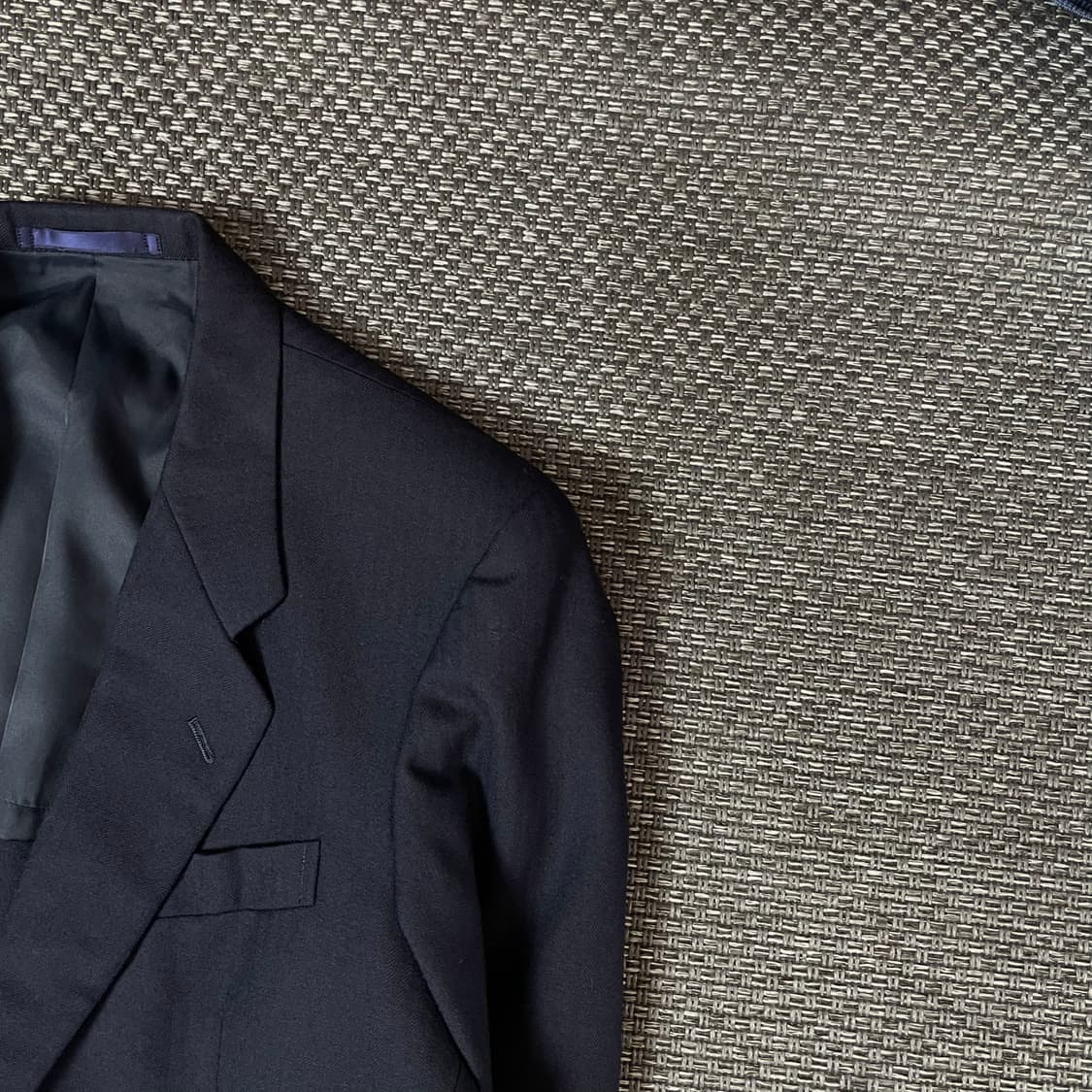 MATURE 네이비 울100 스트라이프 블레이저 자켓 상품이미지3