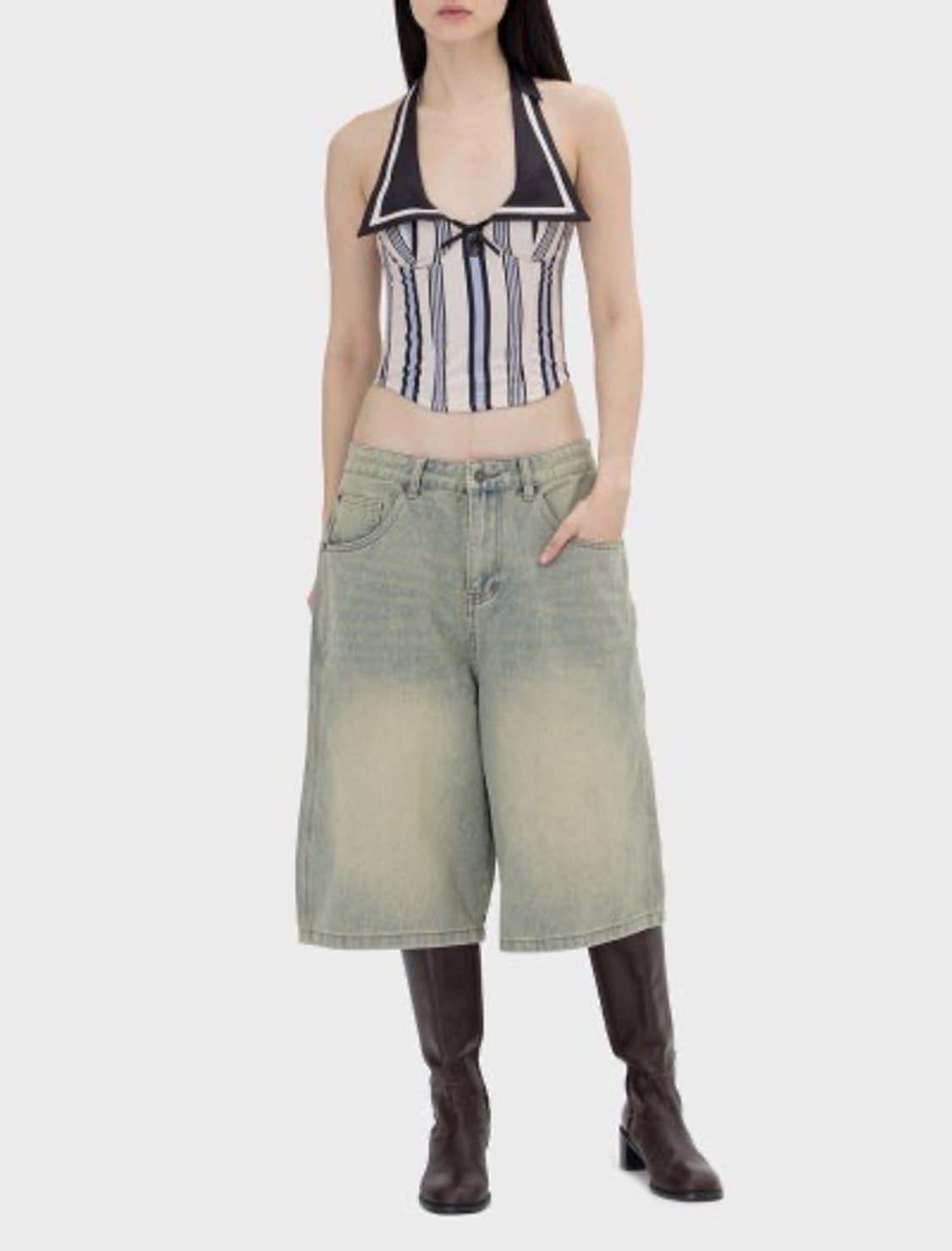 제이디드 런던 라이트 워시 점보 쇼츠 상품이미지1