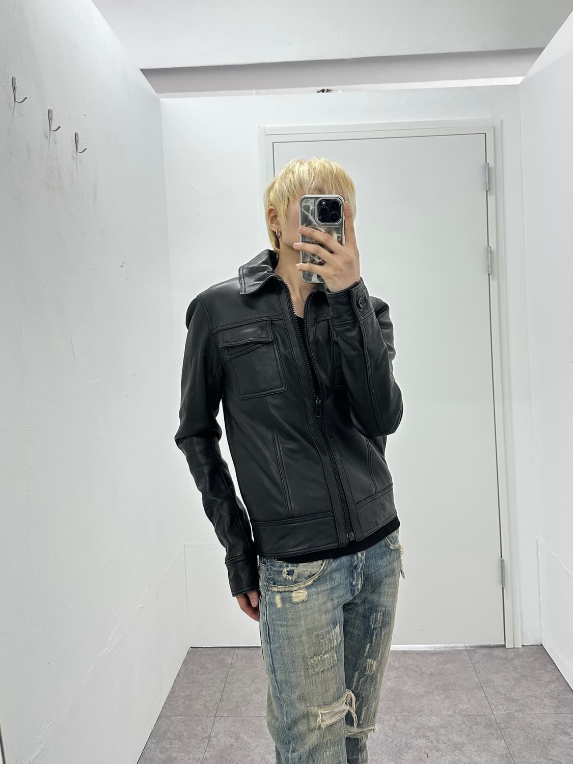 Stud Homme Lambskin Leather Jacket 상품이미지7