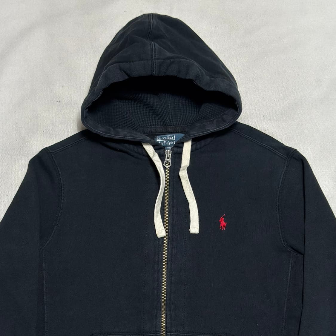 M 폴로랄프로렌 레드 포니 블랙 후드 집업 상품이미지1