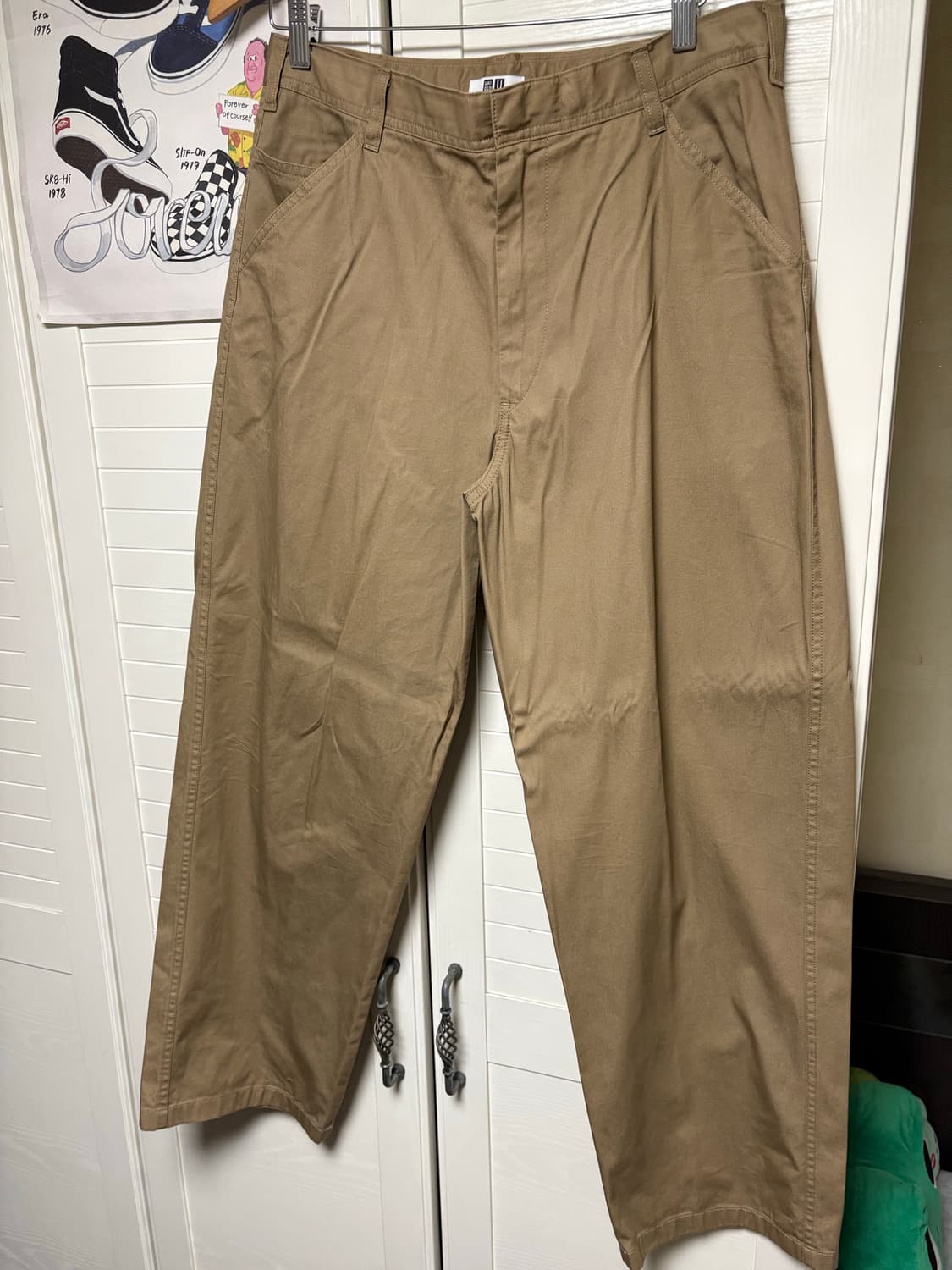 유니클로U 와이드핏 치노팬츠 34 브라운 (82) 상품이미지2