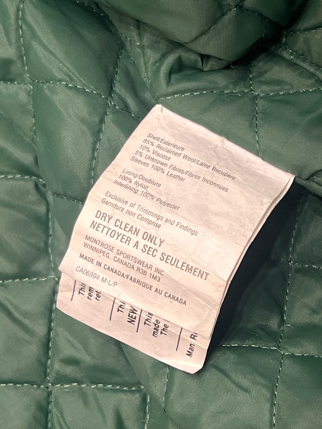 캐나가 빈티지 리얼 레더 울 바시티 자켓 상품이미지7