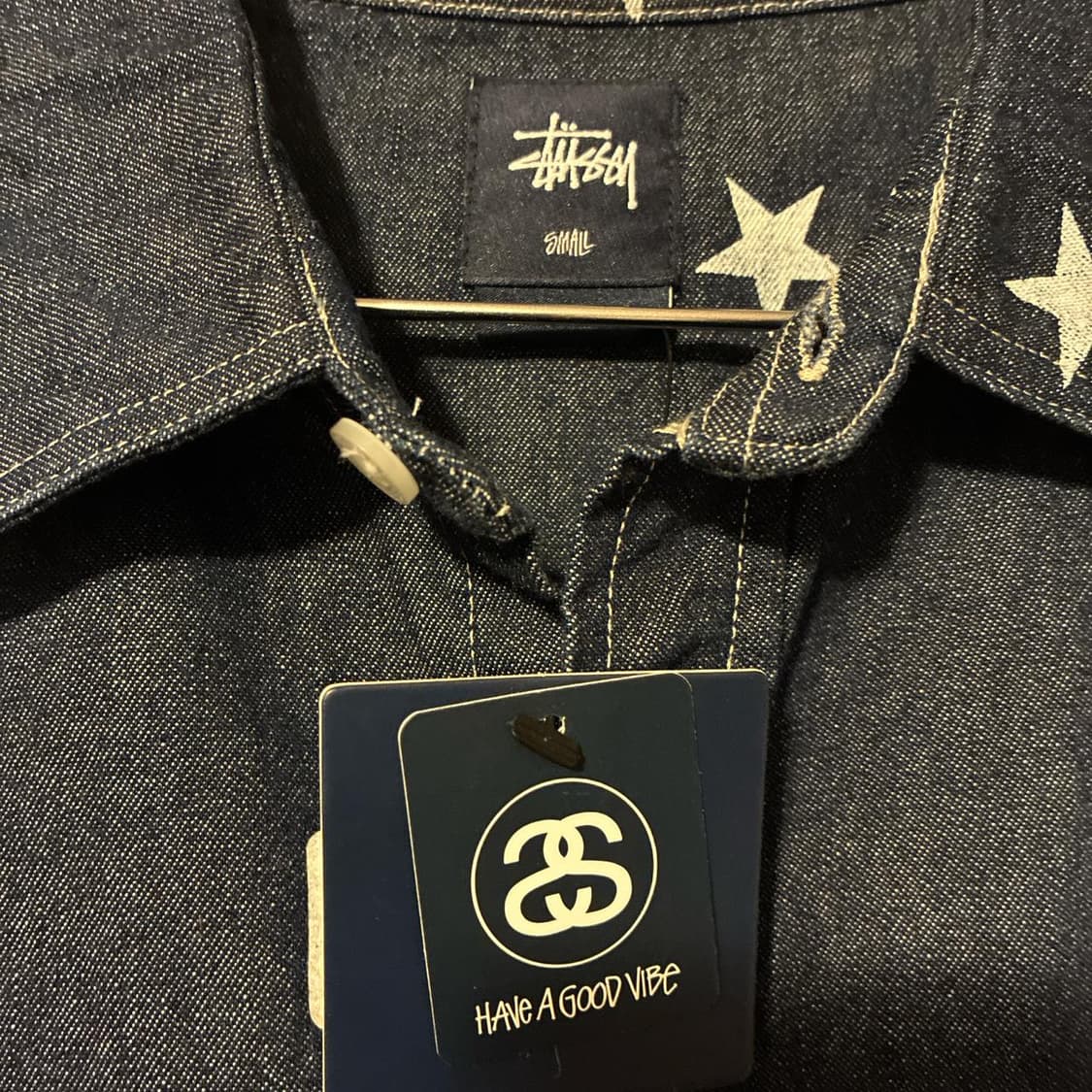 10s 스투시 스타 프린트 데드스탁 데님 셔츠  상품이미지3