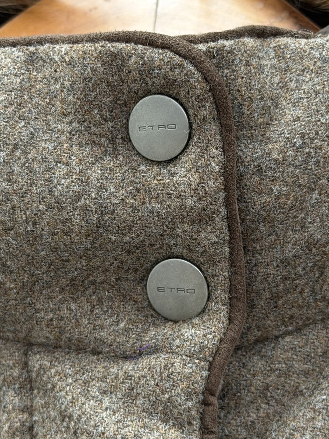 에트로 페이즐리 패턴 울 트리밍 라쿤 퍼 구스다운 자켓 상품이미지8