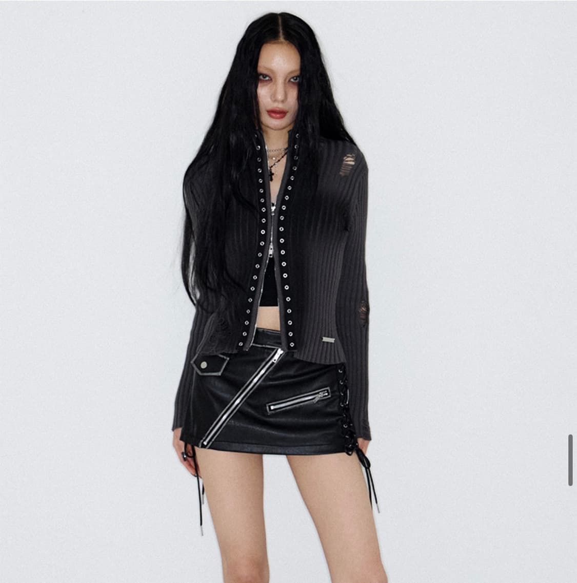 낫노잉 데미지 니트 집업 (판매종료상품) 상품이미지3