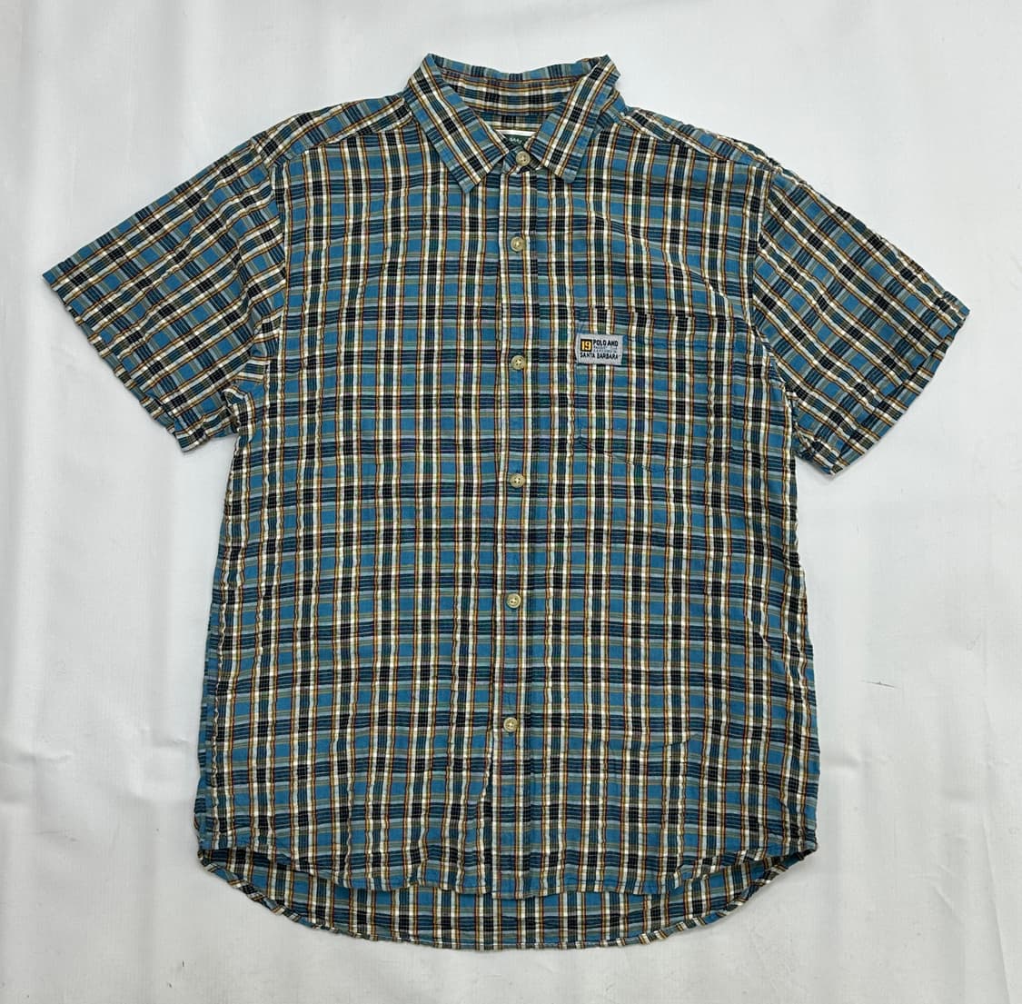 🩵괴짜 너드걸 시어서커 체크 반팔 셔츠🩵보헤미안 펑크 아메카지 상품이미지2