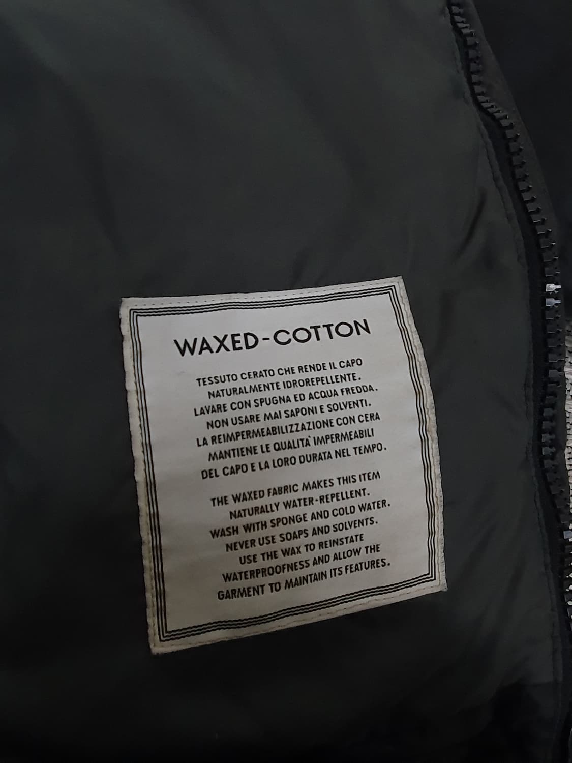 99AW 스톤 아일랜드 그린 엣지 왁스 코튼 구스 다운 패딩 상품이미지9