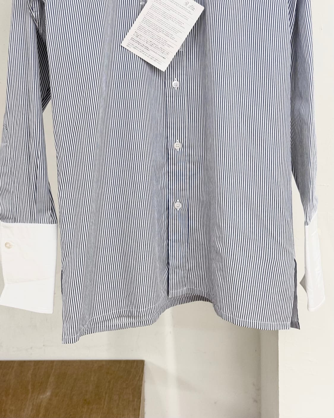 메종 마르지엘라 블루 스트립드 화이트칼라 셔츠 상품이미지5