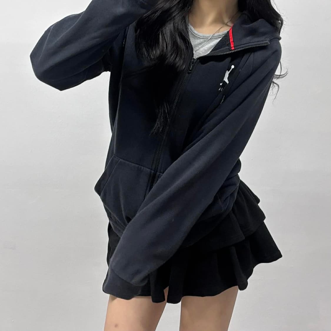 나이키 에어조던 블랙 스웻 후드집업 희귀져지(M) 상품이미지1