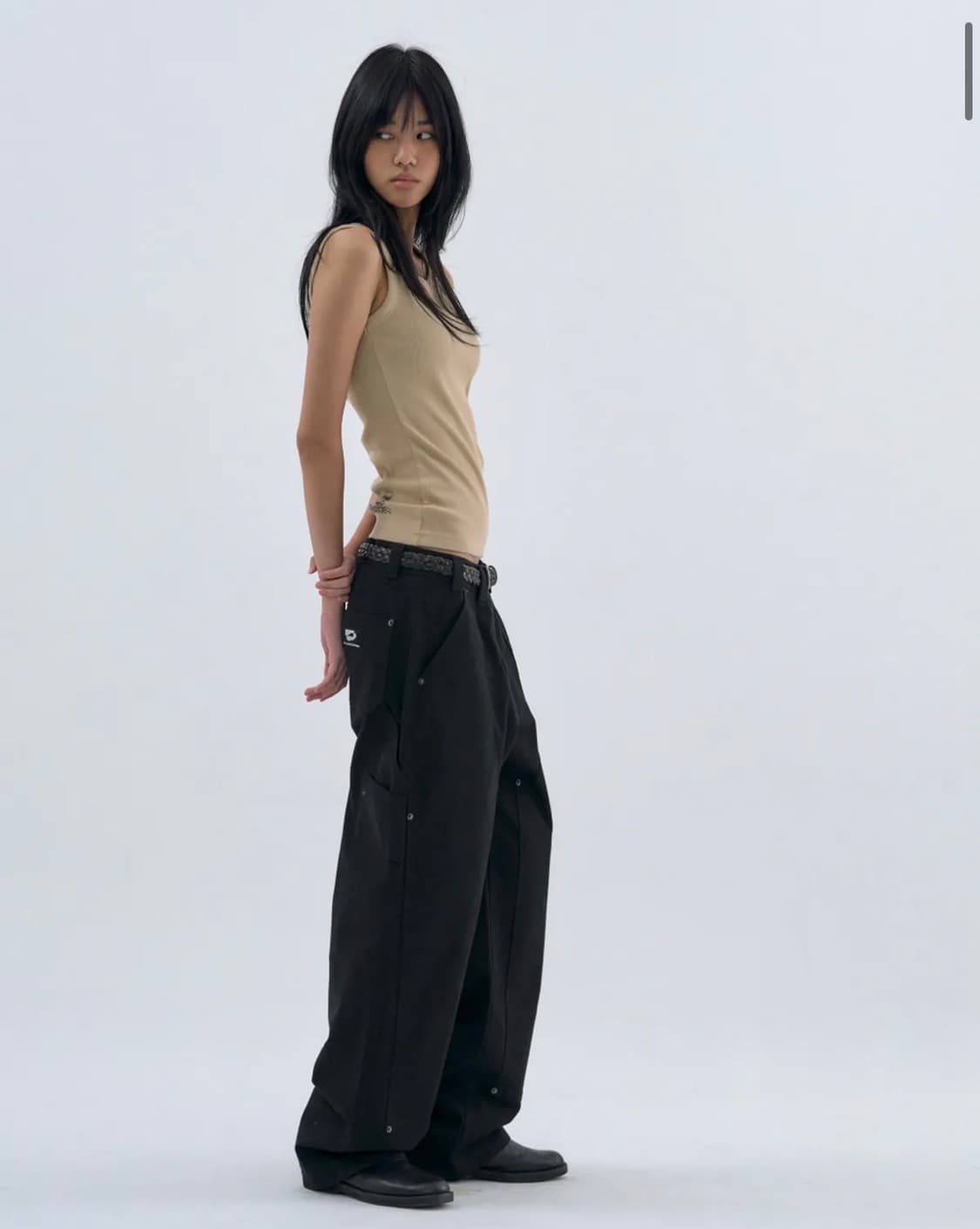 웰빙익스프레스 Washed Carpenter Pants Black m 상품이미지1