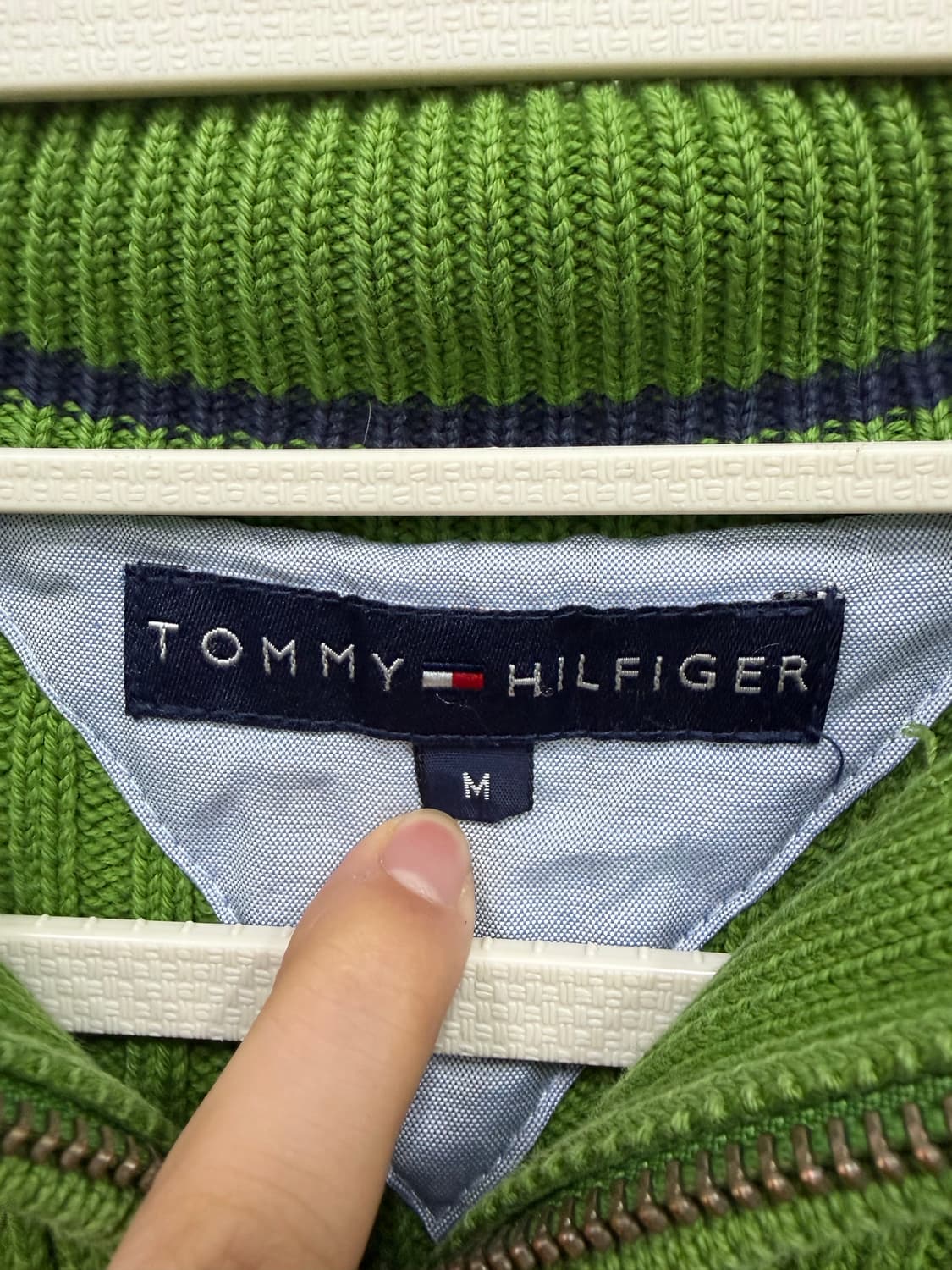 타미힐피거 그린 니트집업 상품이미지2